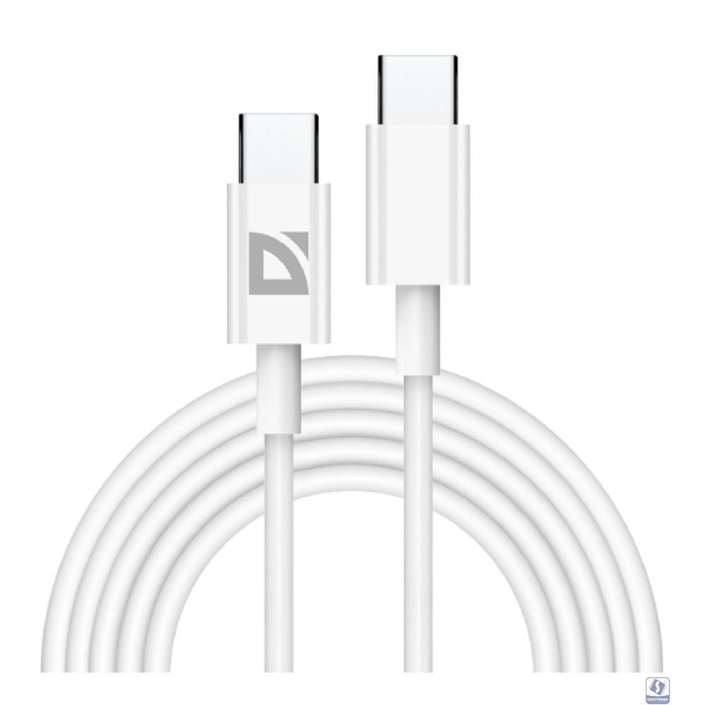Defender USB кабель F182 TypeC-TypeC 2м, 60 Вт,PD,TPE,белый, пакет (87538)