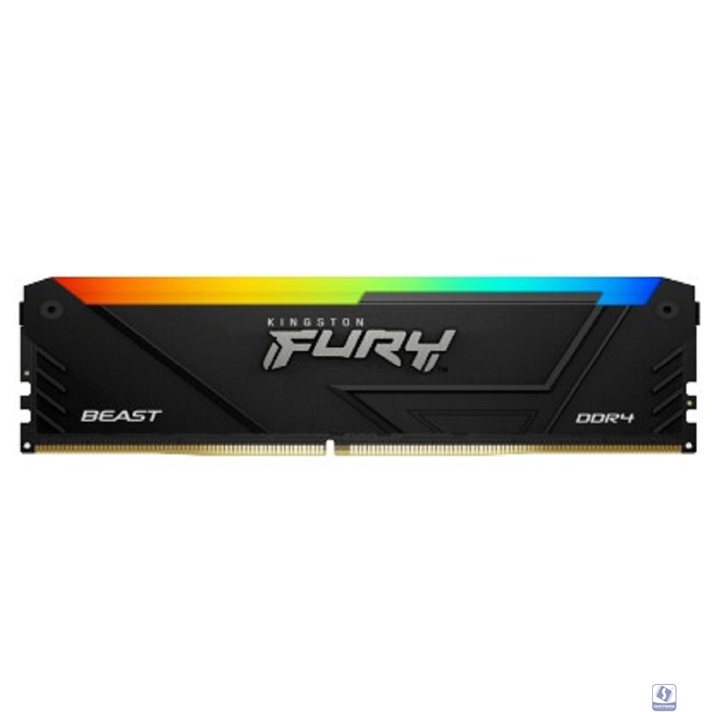 Kingston DDR4 DIMM 16Gb 2x8Gb DDR4 PC25600 3200MHz Kingston Fury Beast RGB Black (KF432C16BB2AK2/16)