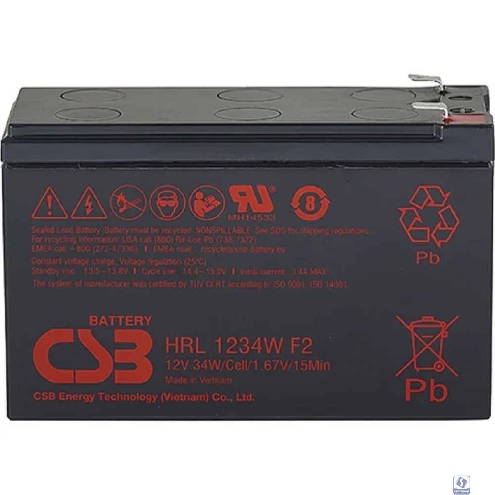 CSB Батарея HRL1234W (12V, 9Ah) (FR) (с увеличенным сроком службы 10 лет)