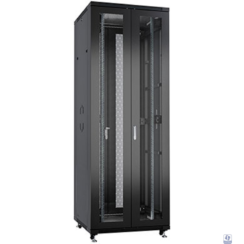 Cabeus ND-05C-42U80/120-BK Шкаф монтажный телекоммуникационный 19" напольный для распределительного и серверного оборудования 42U 800x1200x2055mm (ШхГхВ) передняя и задняя двойные перфорированные двер