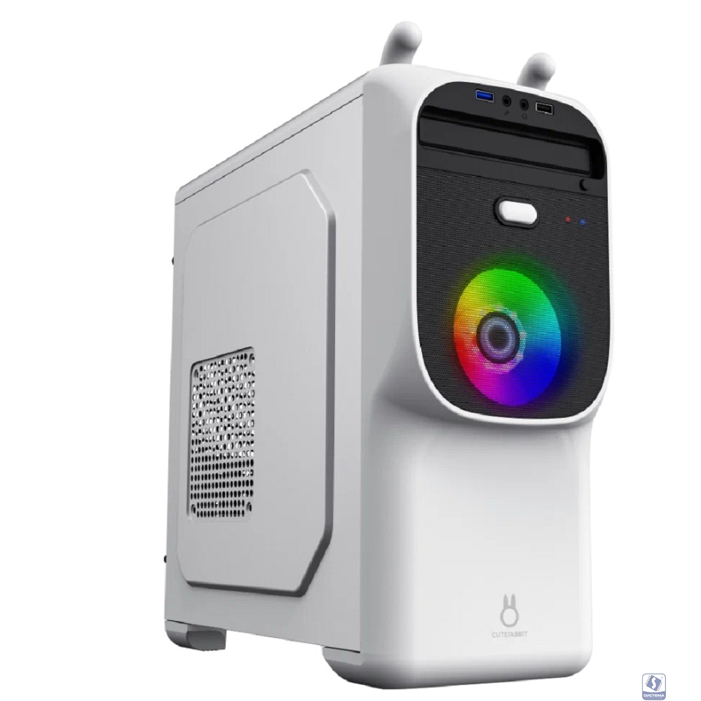 Zircon Корпус Cute Rabbit WT без БП (Midi Tower,ATX,Белый,1*USB3.0,1*USB2.0,1x92mm)