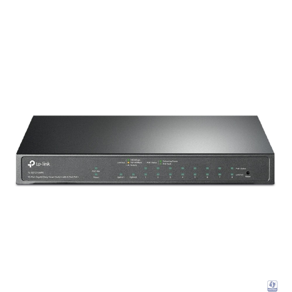 TP-Link TL-SG1210MPE Коммутатор Easy Smart с 9 гигабитными портами RJ45 (8 портов PoE+) и комбинированным портом RJ45/SFP
