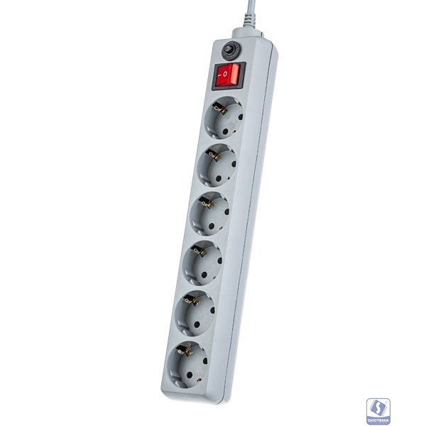 Perfeo Сетевой фильтр "POWER+", PF_A4673 (3,0м, 6 розеток, серый (PF-PP-6/3,0-G))