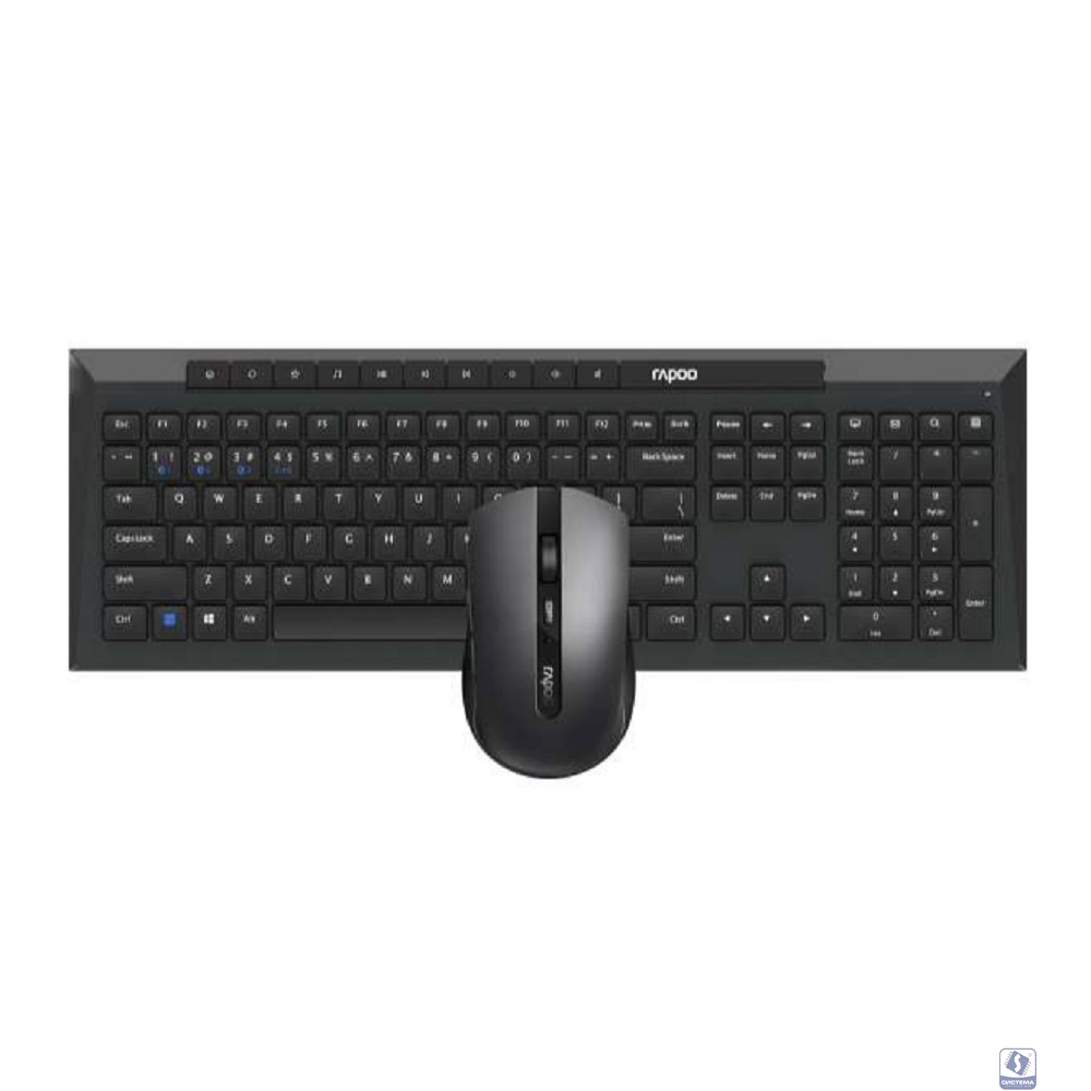 Клавиатура + Мышь, Rapoo, 8210M, Беспроводная 2.4G, Bluetooth 5.0, USB, Мембранная, 1600 dp