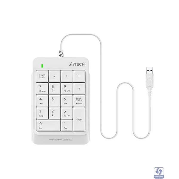 Числовой блок A4Tech Fstyler FK13P белый USB slim для ноутбука (FK13P WHITE)