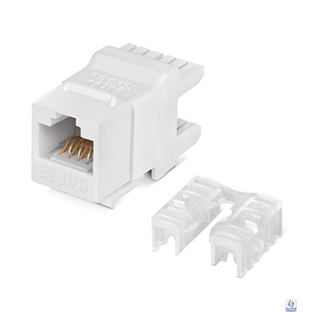 Cabeus KJ-RJ45-Cat.5e-180 Degree Вставка Keystone Jack RJ-45(8P8C), 180 градусов,категория 5e, Dual IDC (110&Krone type), белая