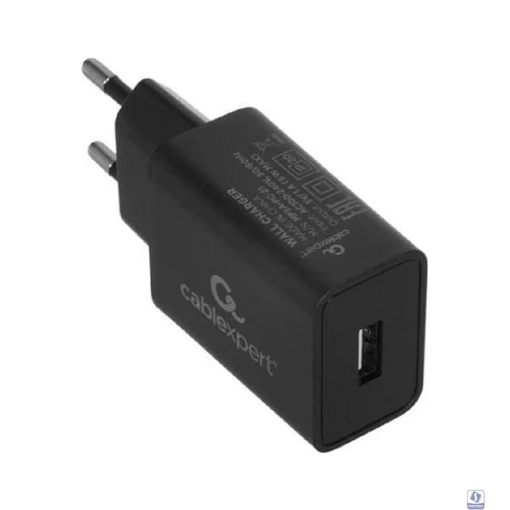 Cablexpert Зарядное устройство 5Вт, 1А, 1xUSB, черный, пакет (MP3A-PC-21)