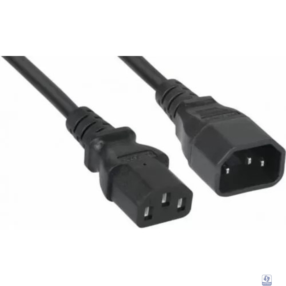 Кабель питания Filum ПВС-АП 3x1.5 С13 - C14, 220/250В, 10А, чёрный, 1,8м[FL-PC-C13/C14-C3-1.8-BK] (974706)
