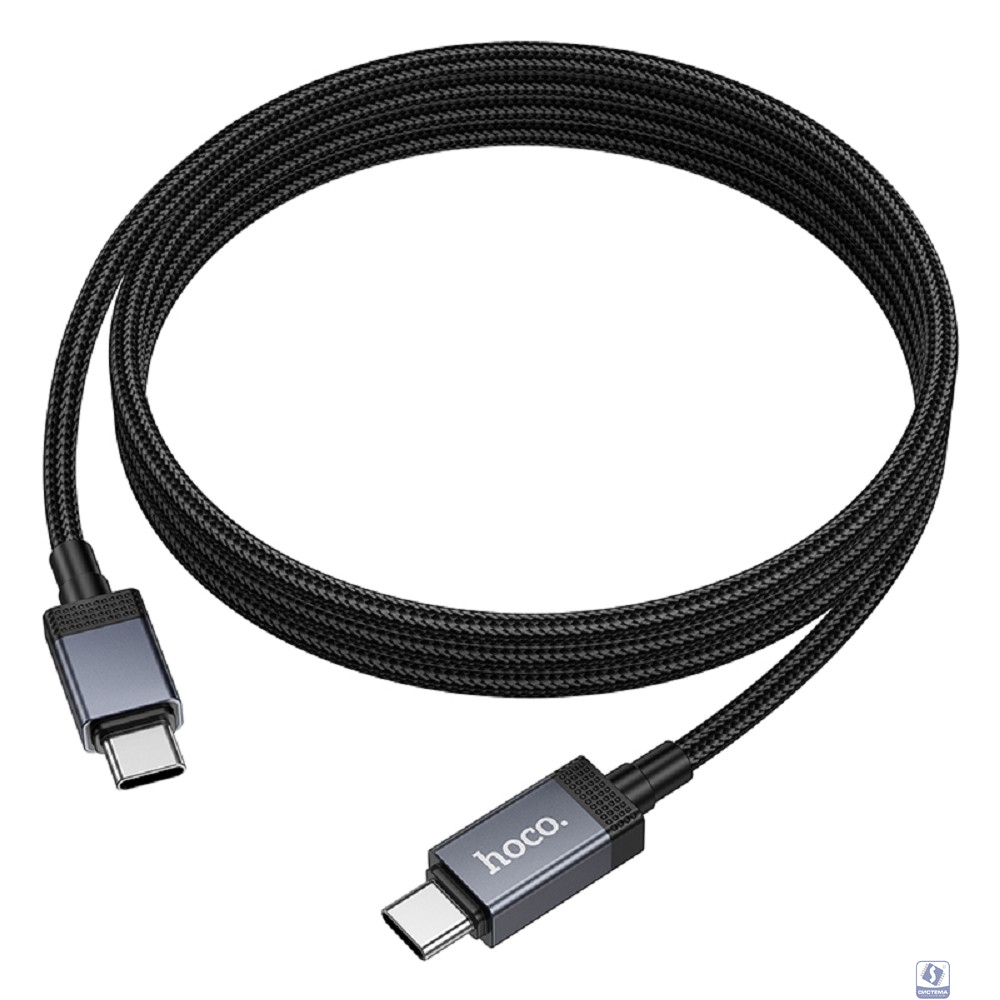 HOCO Кабель USB2.0 Hoco Type-C/Type-C, 3А, 60Вт, с дисплеем, X118, 1м, черный, коробка