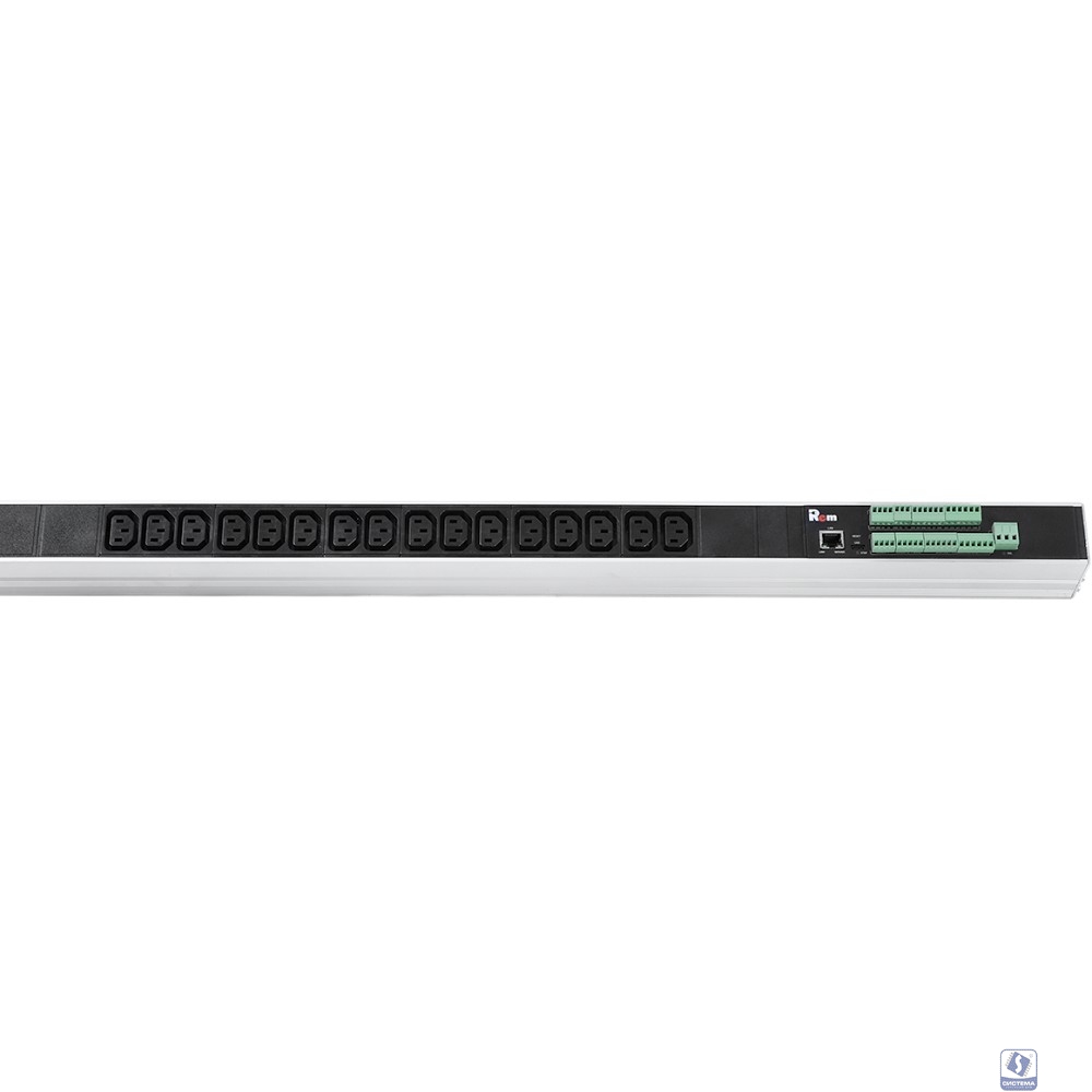 REM Упр. верт блок розеток, мониторинг, измерение, 3 фазы 16А, 36xC13, 1820 мм, вх IEC 309, шнур 3м (R-MC8-3x16-36xC13-MCI-1820-3-3PN)