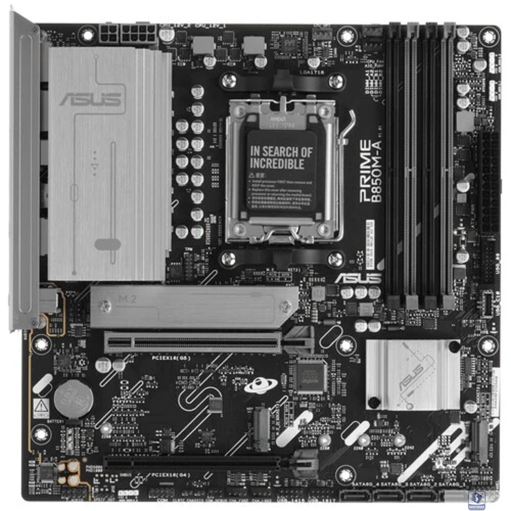 Материнская плата mATX ASUS PRIME B850M-A-CSM (AM5, AMD B850, 4*DDR5, 4*SATA, 3*M.2, 4*USB 3.2, 4*USB 2.0, 4*PCIe, 2*DP, HDMI)