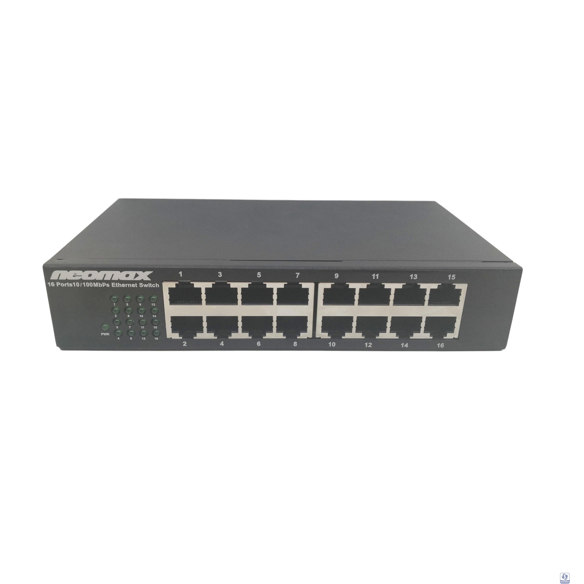 NEOMAX неуправляемый коммутатор NMS-116P-100-S, 16 портов 100 Mbps, металл desktop