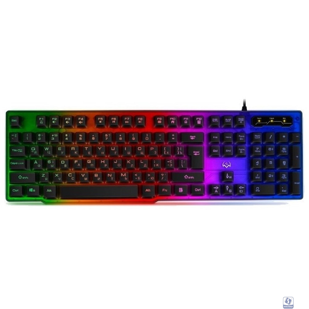 Игровая клавиатура Sven KB-G8500 (104 кл, 12 Fn  функций, прозрач. корп.,подсв, мет. основание )