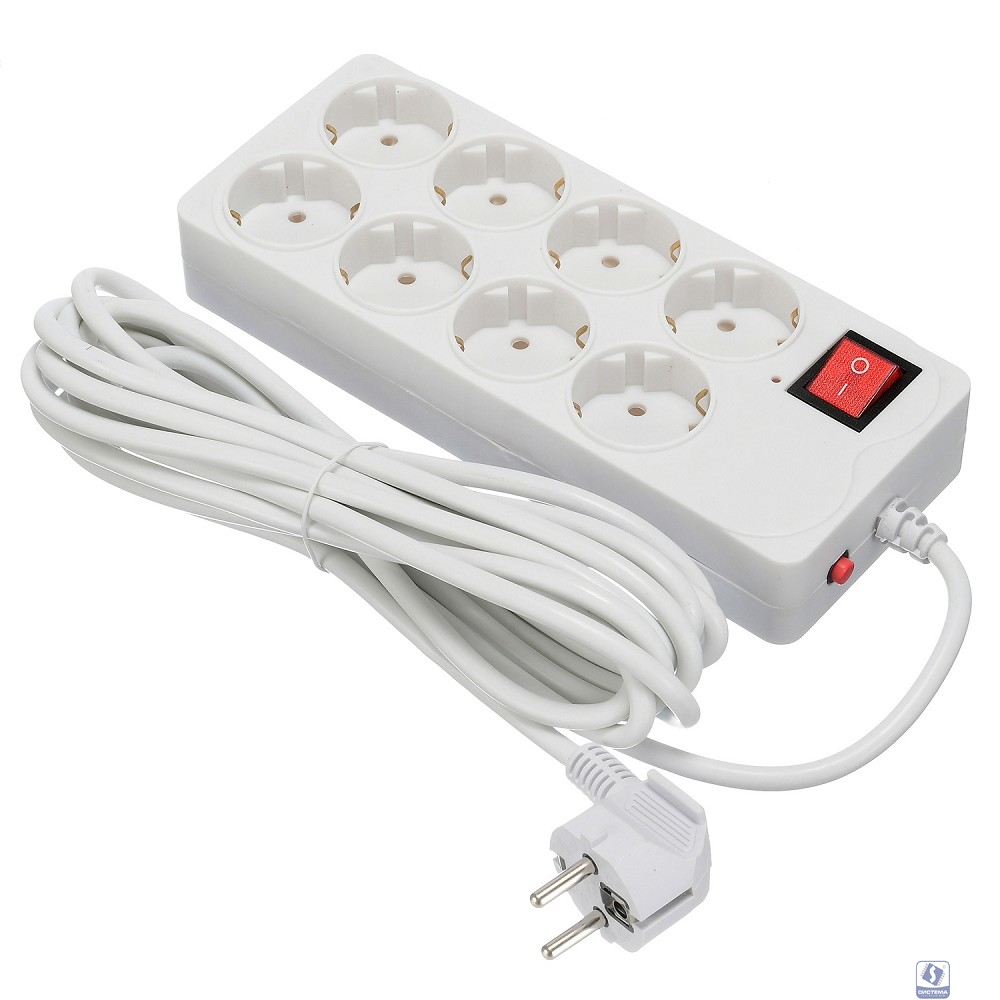 BURO Сетевой фильтр 8 розеток (800SH-5-W),5м, белый коробка 