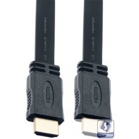 PERFEO Кабель HDMI A вилка - HDMI A вилка, плоский, ver.1.4, длина 2 м. (H1302)