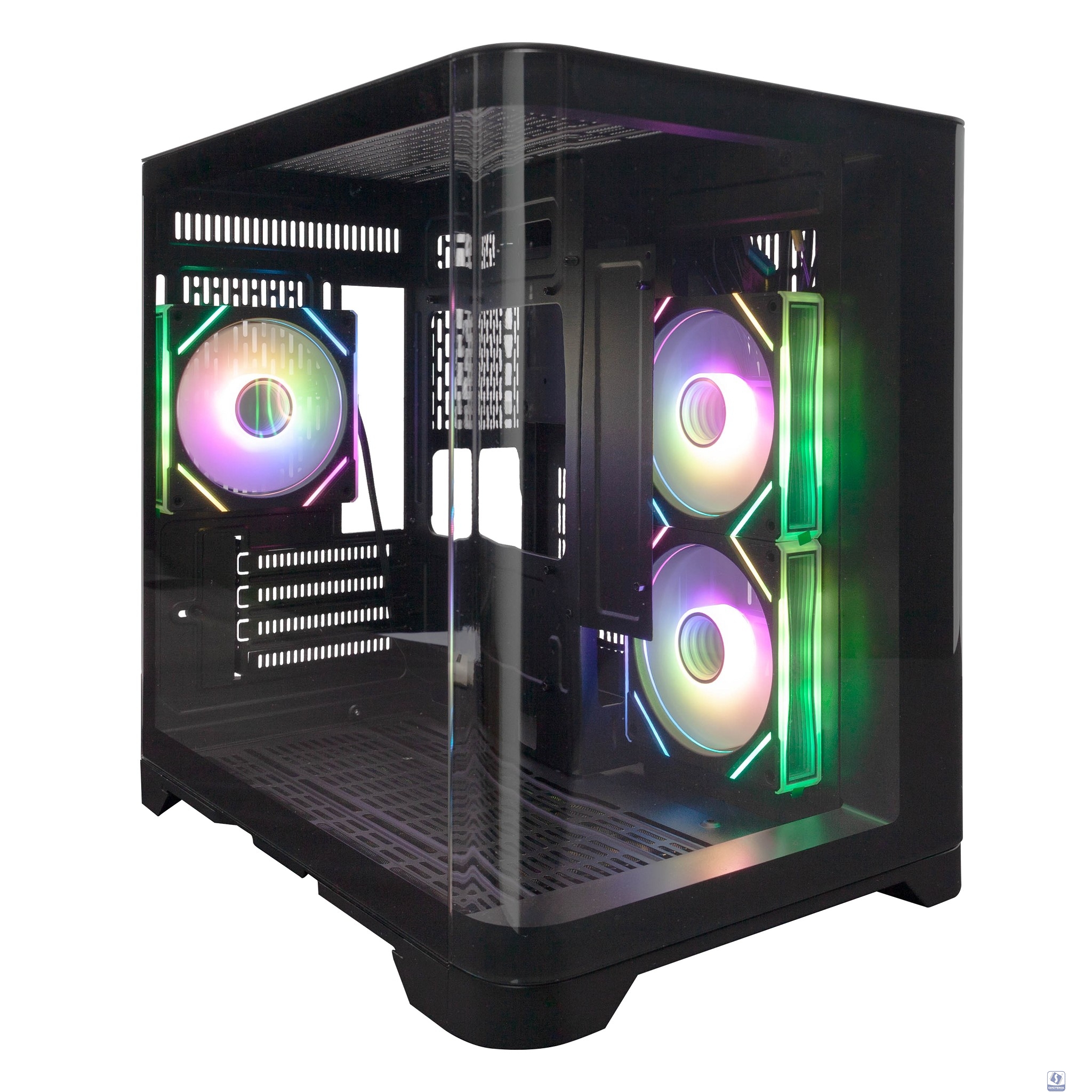 1STPLAYER UVIEW UV5 ARGB Black / mATX / 3x120mm ARGB fans / UV5-BK-2FC7R-1FC7