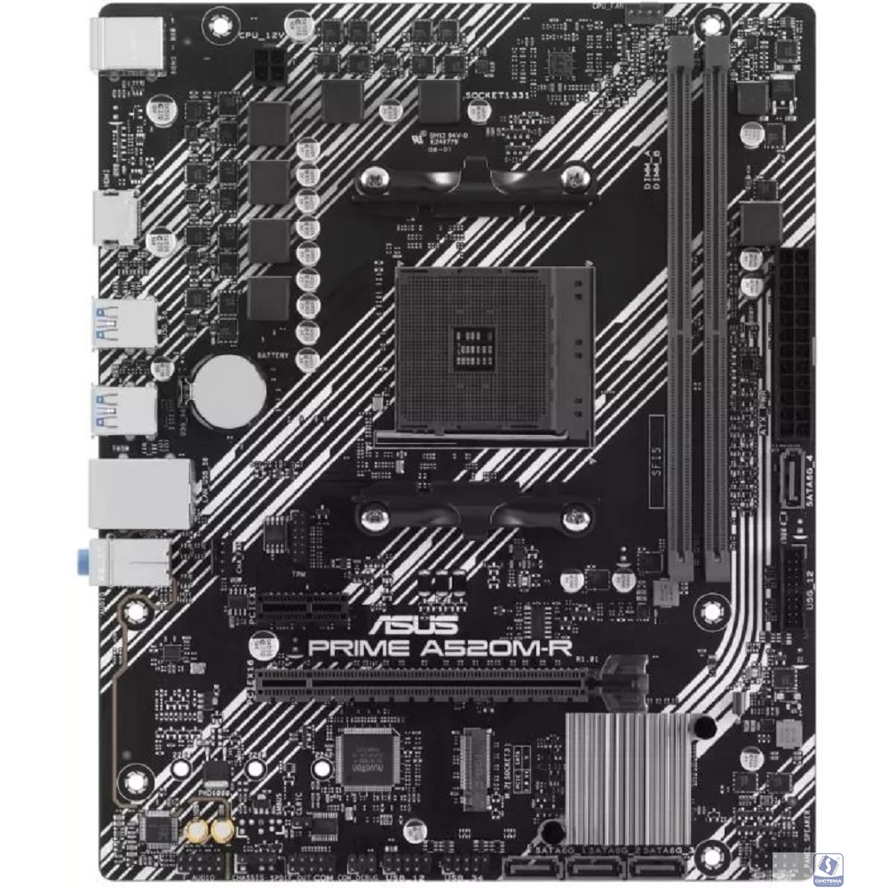 ASUS PRIME A520M-R (Socket AM4, mATX, 2xDDR4(64GB), HDMI 2.1, 1xPCIe 3.0x16/1xPCIe 3.0, 1xLAN, 4xSATA 6Gb/s, 1xM.2, 4xUSB 3.2, 2xUSB 2.0, 2xPS/2)
