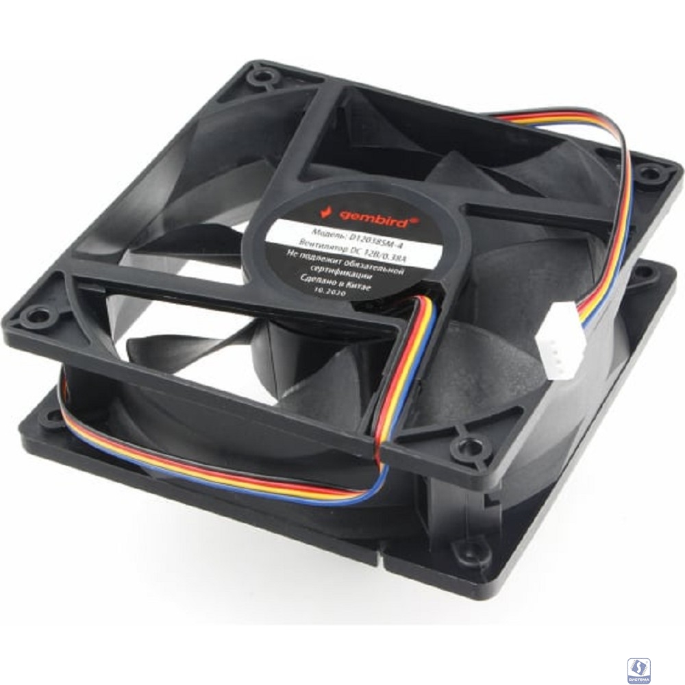 Gembird Вентилятор 120x120x38 втулка 4 pin провод 40 см [D12038SM-4]