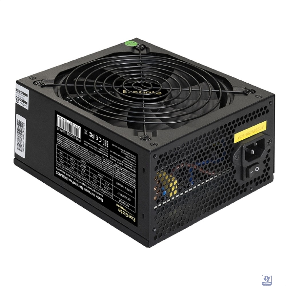 Exegate EX292210RUS Серверный БП 600W ExeGate ServerPRO-600RADS (ATX, for 3U+ cases, APFC, КПД 80% (80 PLUS), 14cm fan, 24pin, (4+4)pin, PCIe, 5xSATA, 4xIDE, FDD, Cable Management, black)