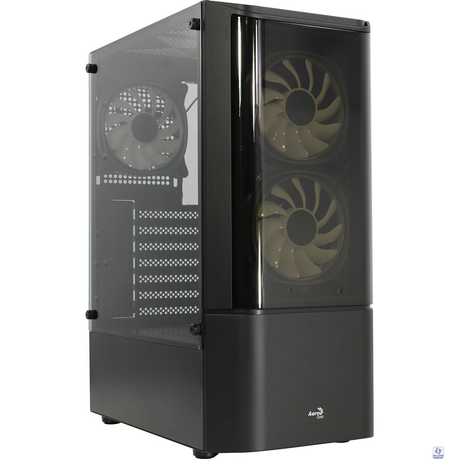 MidTower AeroCool Quantum-G-BK-v2 (черный) без Б/п,  ATX 3FRGB Fan on front panel  4710562758511 