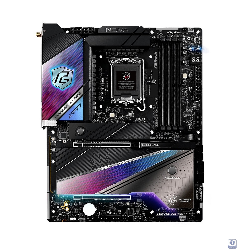 Материнская плата ASRock Z890 NOVA WIFI LGA1851 4xDDR5 4xSATA 6xM.2 HDMI Type-C ATX