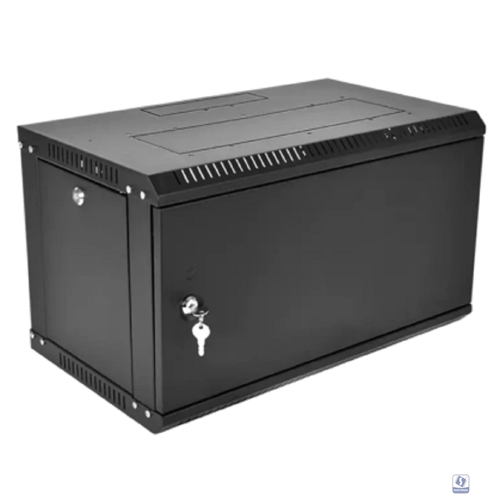 ЦМО Шкаф телекоммуникационный настенный разборный ЭКОНОМ 6U (600 x 520) дверь металл, цвет черный (ШРН-Э-6.500.1-9005)