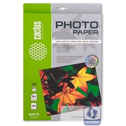 CACTUS MA423050 Фотобумага матовая, A4, 230 г/м2, 50 листов