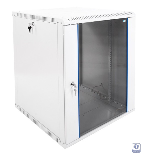 ЦМО Шкаф телекоммуникационный настенный разборный 15U (600х650) дверь стекло,цвет черный (ШРН-Э-15.650-9005)