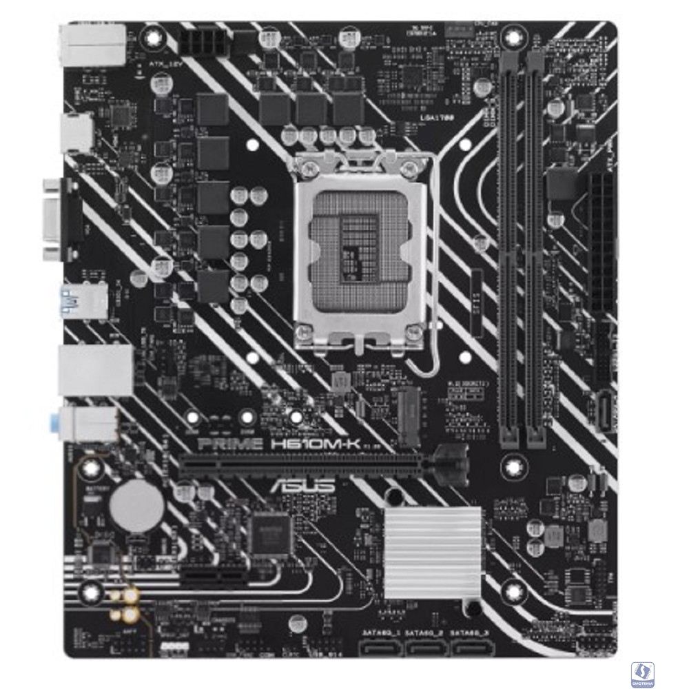 ASUS PRIME H610M-K (Socket 1700, mATX, 2xDDR5(96GB), VGA/HDMI 2.1, 1xPCIe 4.0x16/1xPCIe 3.0, 1xLAN, 4xSATA 6Gb/s, 1xM.2, 2xUSB 3.2, 4xUSB 2.0, 1xPS/2)