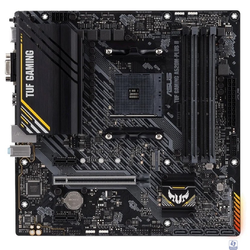 ASUS TUF GAMING A520M-PLUS II Soc-AM4 AMD A520 4xDDR4 mATX AC`97 8ch(7.1) GbLAN RAID+VGA+HDMI+DP