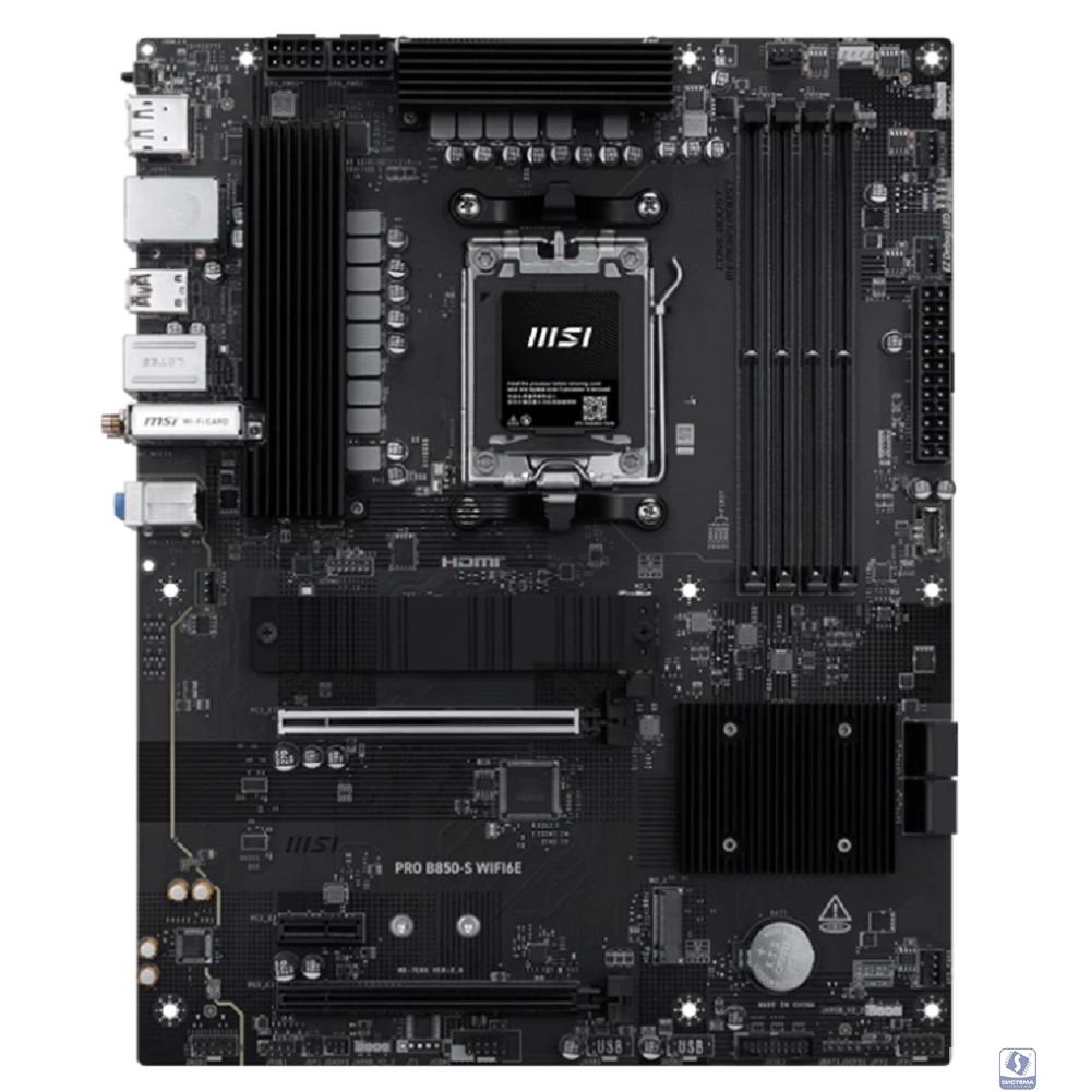 Материнская плата MSI PRO B850-S WIFI6E SocketAM5 AMD B850 4xDDR5 ATX AC`97 8ch(7.1) 2.5Gg RAID+HDMI+DP