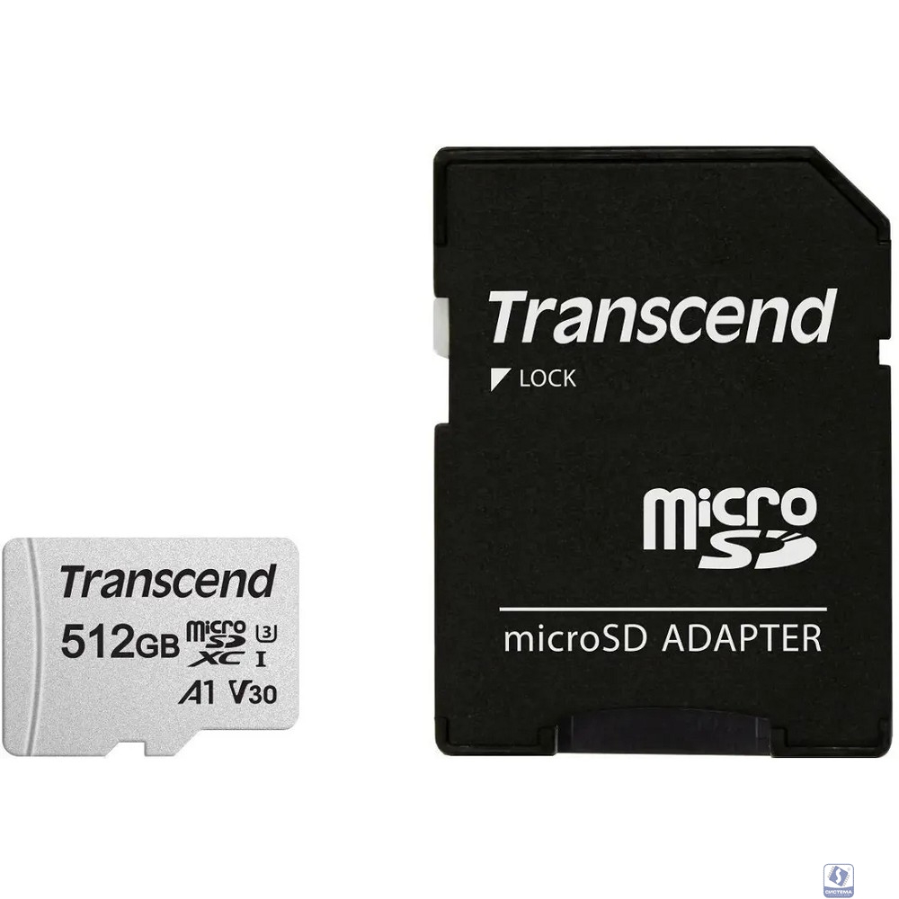 Micro SecureDigital 512Gb Transcend  Class10 TS512GUSD300S-A + adapter