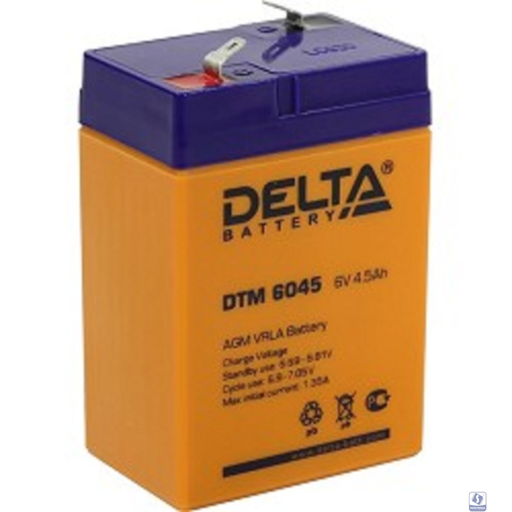 Delta DTM 6045 (4.5 А\ч, 6В) свинцово- кислотный аккумулятор  