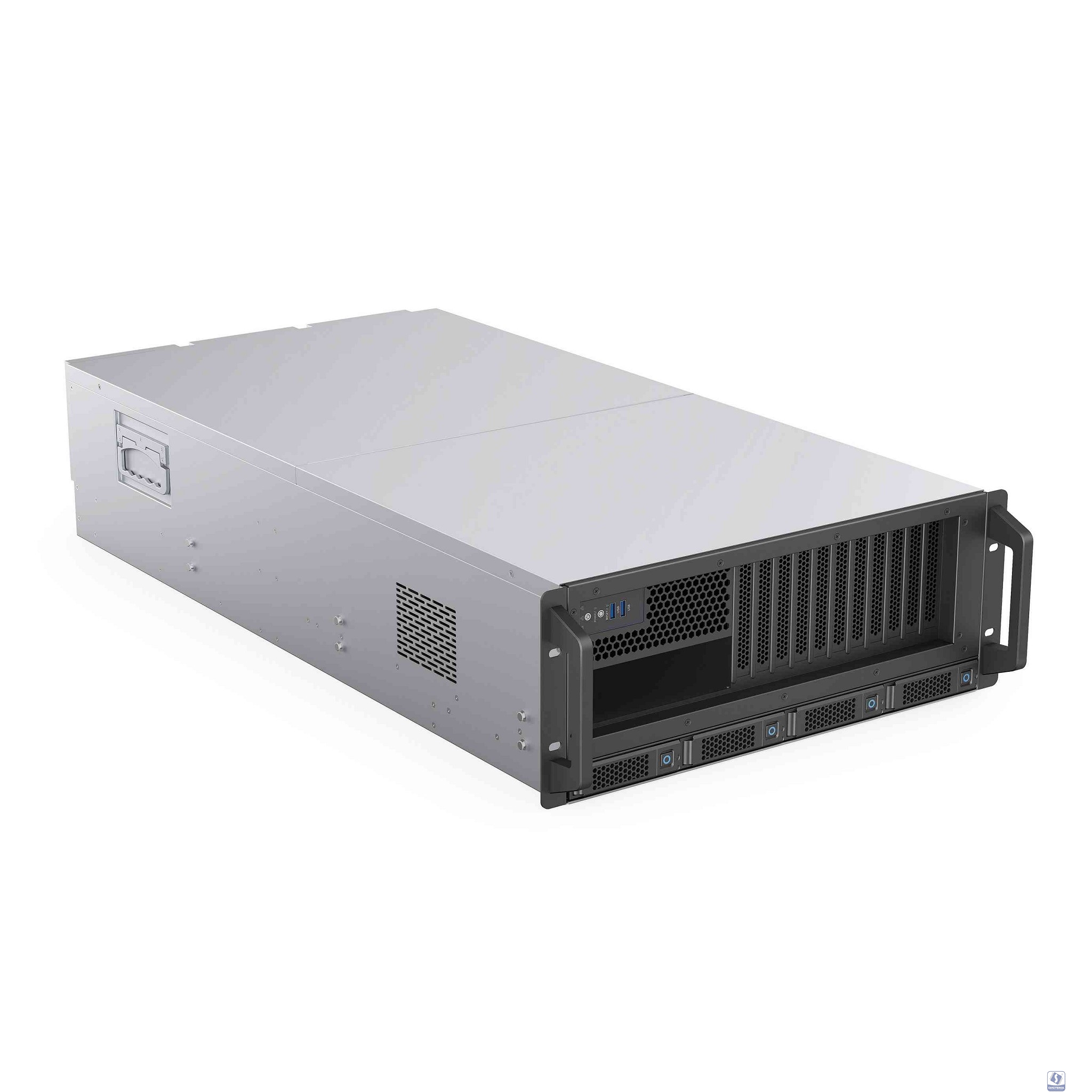 Procase G4-485-10D31-4NVME-R Корпус 4U Rack GPU case, 10 GPU PCIE 4.0 (31slot) 4 NVME hotswap HDD 4*MiniSAS HD(8643), черный, плата блока питания 4+1 CRPS (без модулей), до 3200вт/модуль, глубина 850м
