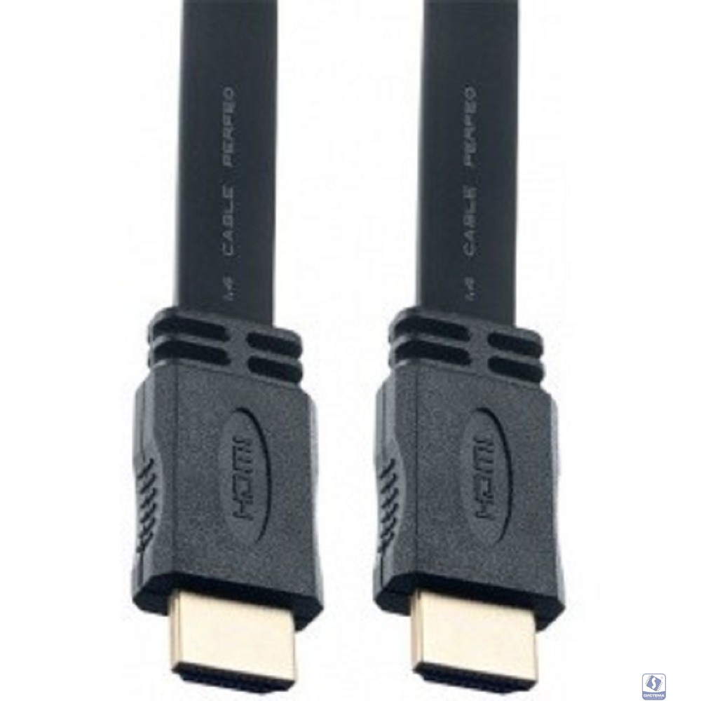 PERFEO Кабель HDMI A вилка - HDMI A вилка, плоский, ver.1.4, длина 2 м. (H1302)