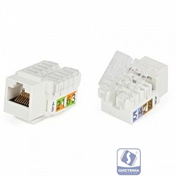 Hyperline KJNE-8P8C-C5e-90-SH-F-WH Вставка Keystone Jack RJ-45(8P8C), категория 5e, экранированная, 110 IDC, заделка с помощью NE-TOOL, белая