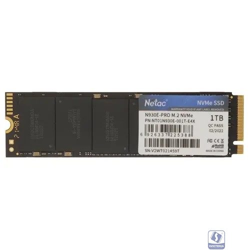 Твердотельный накопитель Netac N930E Pro PCIe 3 x4 M.2 2280 NVMe 3D NAND SSD 1TB, NT01N930E-001T-E4X