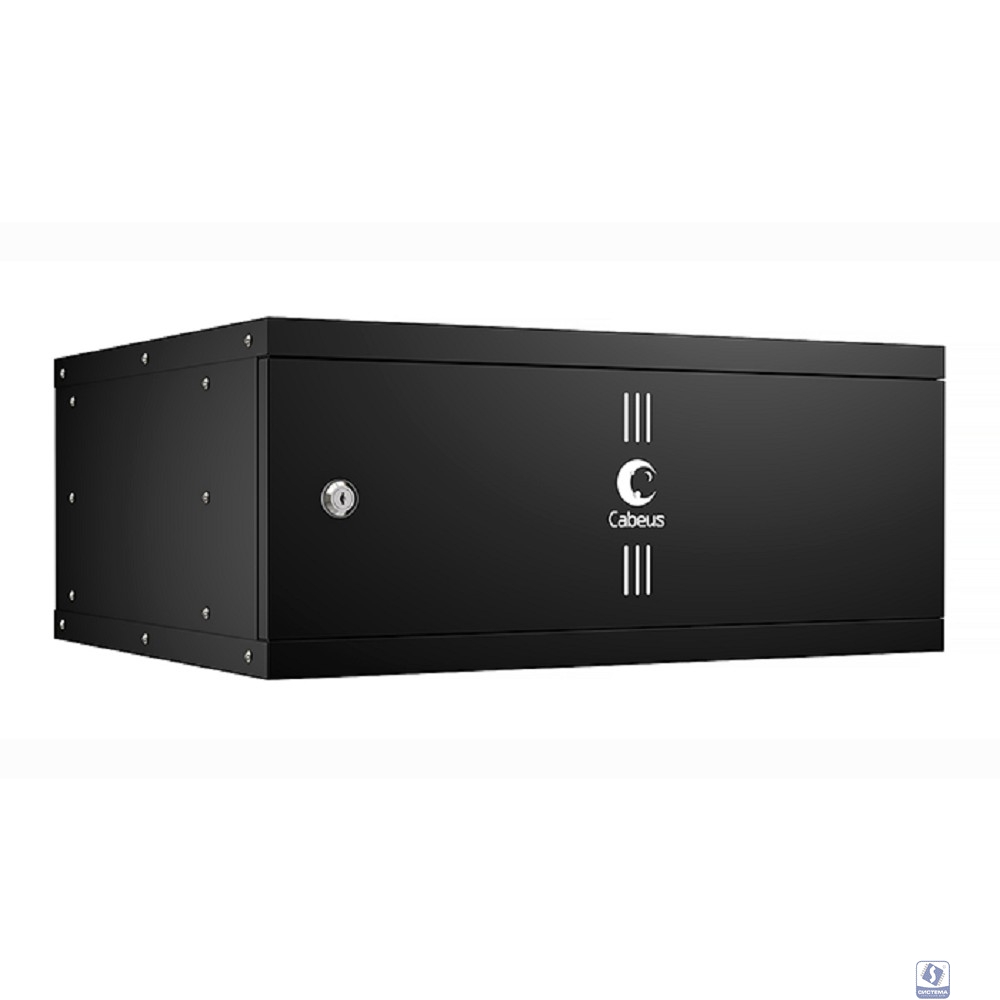 Cabeus WSC-05D-4U55/45m-BK Шкаф телекоммуникационный настенный 19" 4U, серия LIGHT разборный, дверь металл, цвет черный