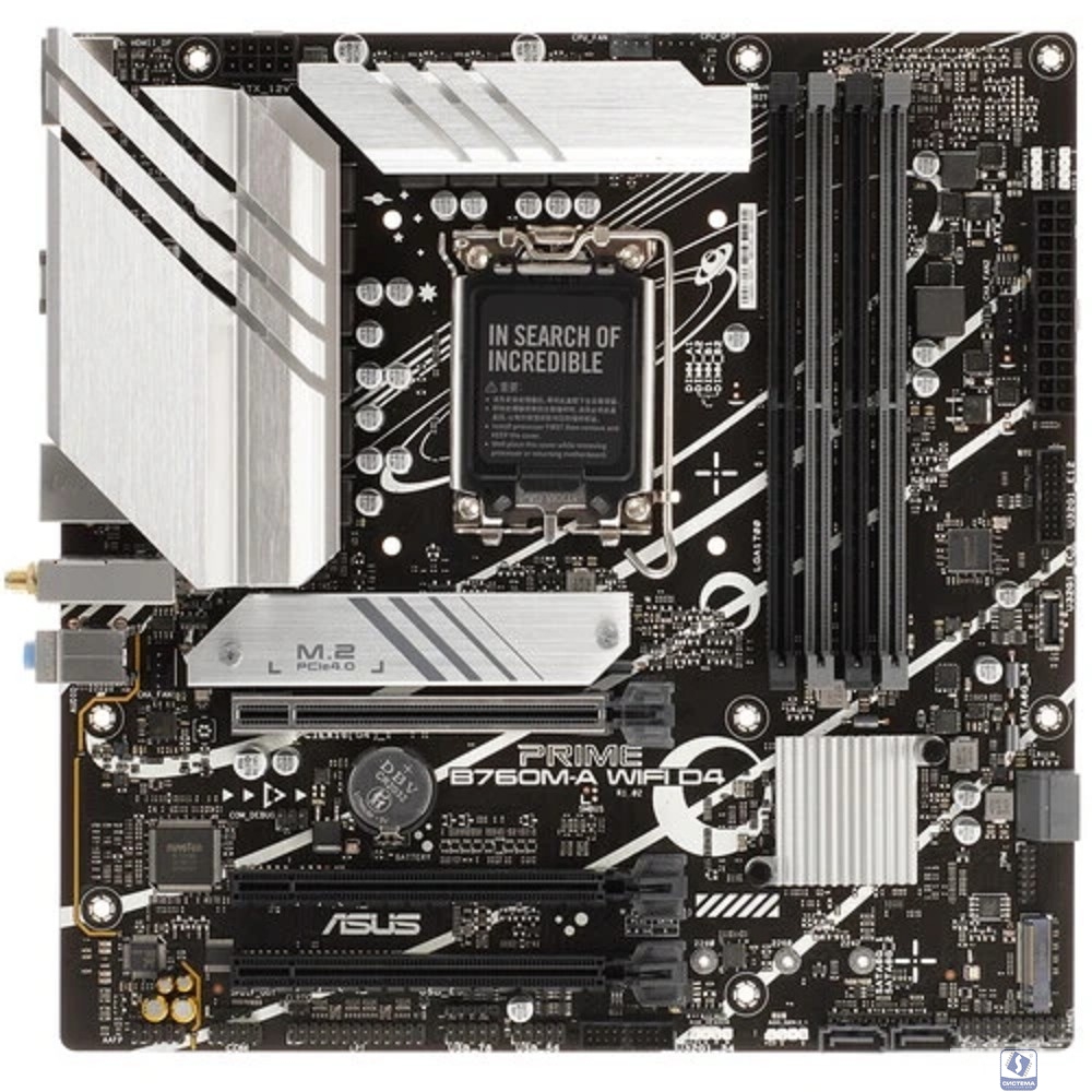 Материнская плата ASUS PRIME B760M-A WIFI D4, LGA1700 4xDDR4 4xSATA3 2xM.2 RAID 2xHDMI DP mATX