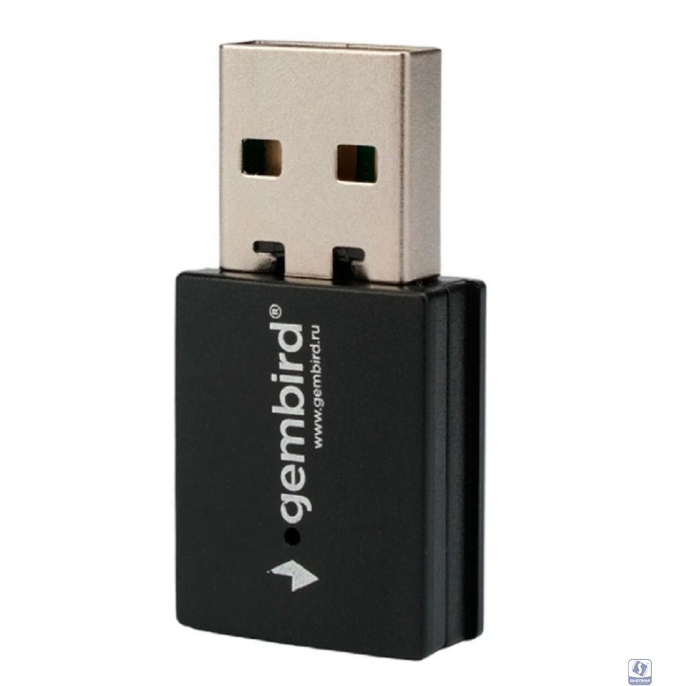 Gembird Сетевой адаптер WiFi+Bluetooth 600 Мбит, двухдиап., мини, USB, 802.11b/a/g/n/ac, RTL8821CU (WNP-UA-018)