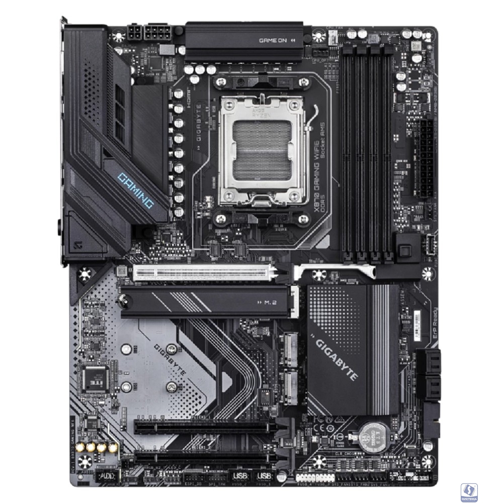 Gigabyte X870 GAMING WIFI6, Socket AM5, AMD X870, 4xDDR5-5200, HDMI, 3xPCI-Ex16, 4xSATA3(RAID 0/1/10), 3xM.2, 8 Ch Audio, 1x2,5GLan, WIFI, (4+4)xUSB2.0, (4+2)xUSB3.2, (2+1)xUSB Type-C™, ATX,