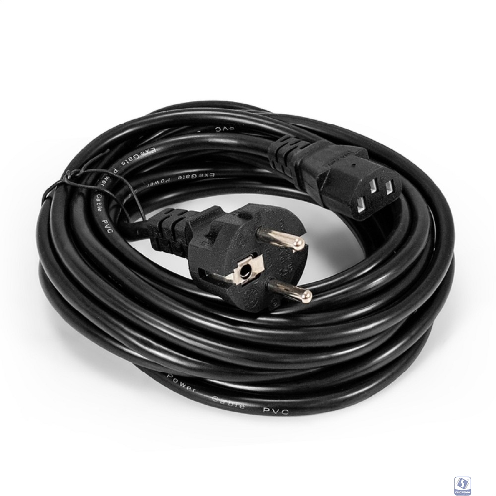 Exegate ES280998RUS Кабель питания ExeGate Special PC-5S (Евровилка Schuko->С13) 3*0.75mm?, CCA, черный, 5м.