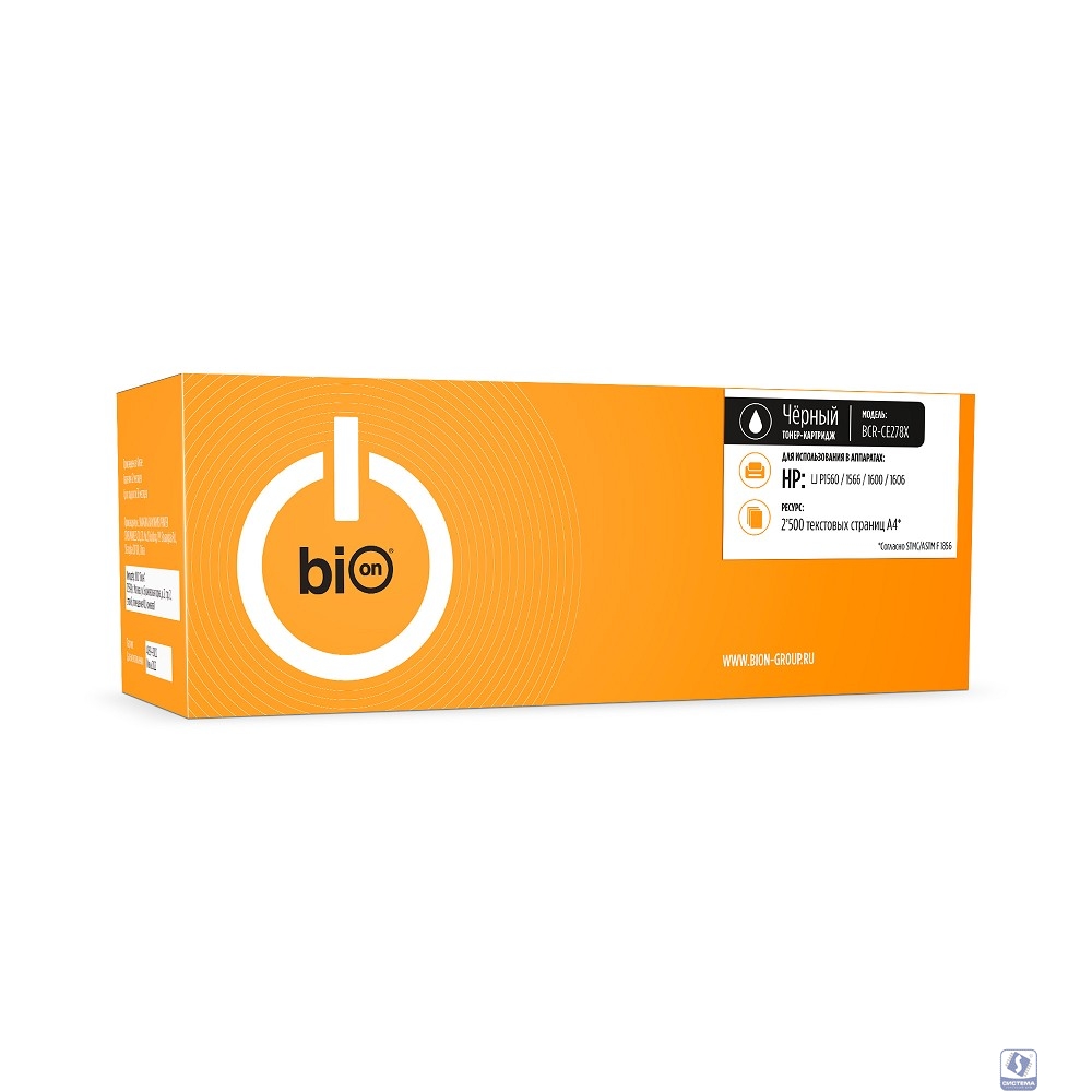 Bion BCR-CE278X Картридж для HP laser Pro P1560/1566/1600/1606 (2500  стр.), Черный, с чипом