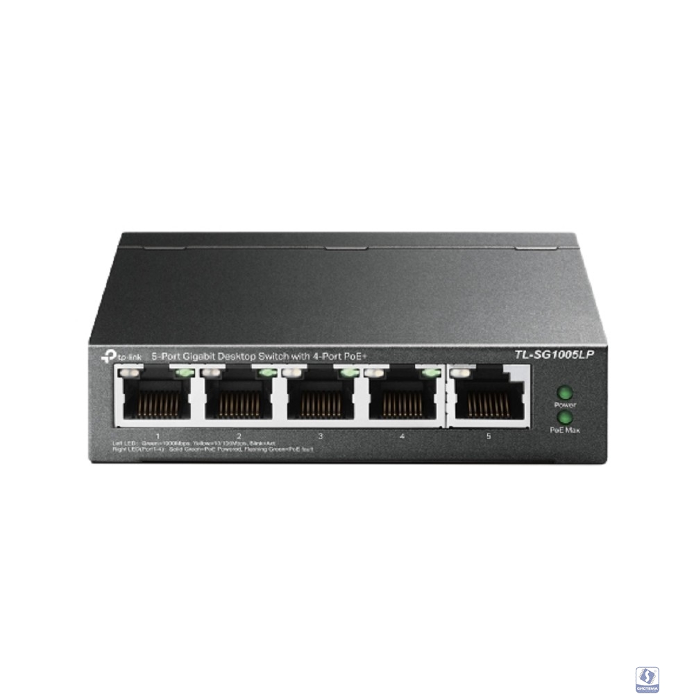 TP-Link TL-SG1005LP Настольный коммутатор с 5 гигабитными портами (4 порта PoE+)