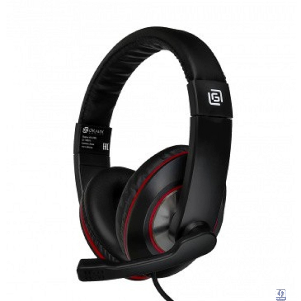 Oklick HS-L390G DRAGON черный/красный 1.8м мониторные оголовье (1100413)