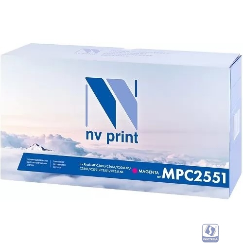 Тонер-картридж NVP совместимый NV-MP C2551 Magenta для Ricoh Aficio MP C2031/ C2051/ C2051AD/ C2501/ C2531/ C2551/ C2551AD (9500k)