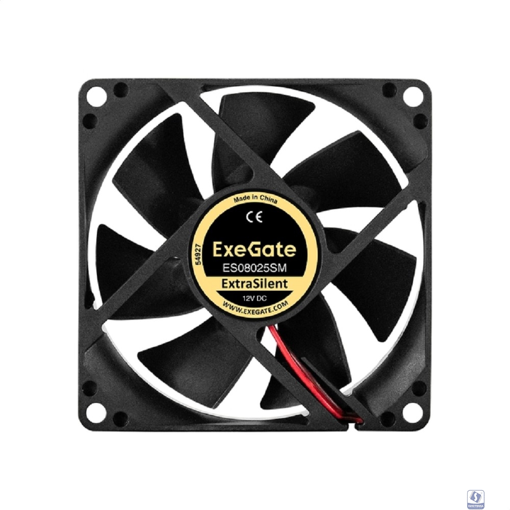 Exegate EX297044RUS Вентилятор 12В DC ExeGate ExtraSilent ES08025SM (80x80x25 мм, Sleeve bearing (подшипник скольжения), Molex, 2100RPM, 21dBA)