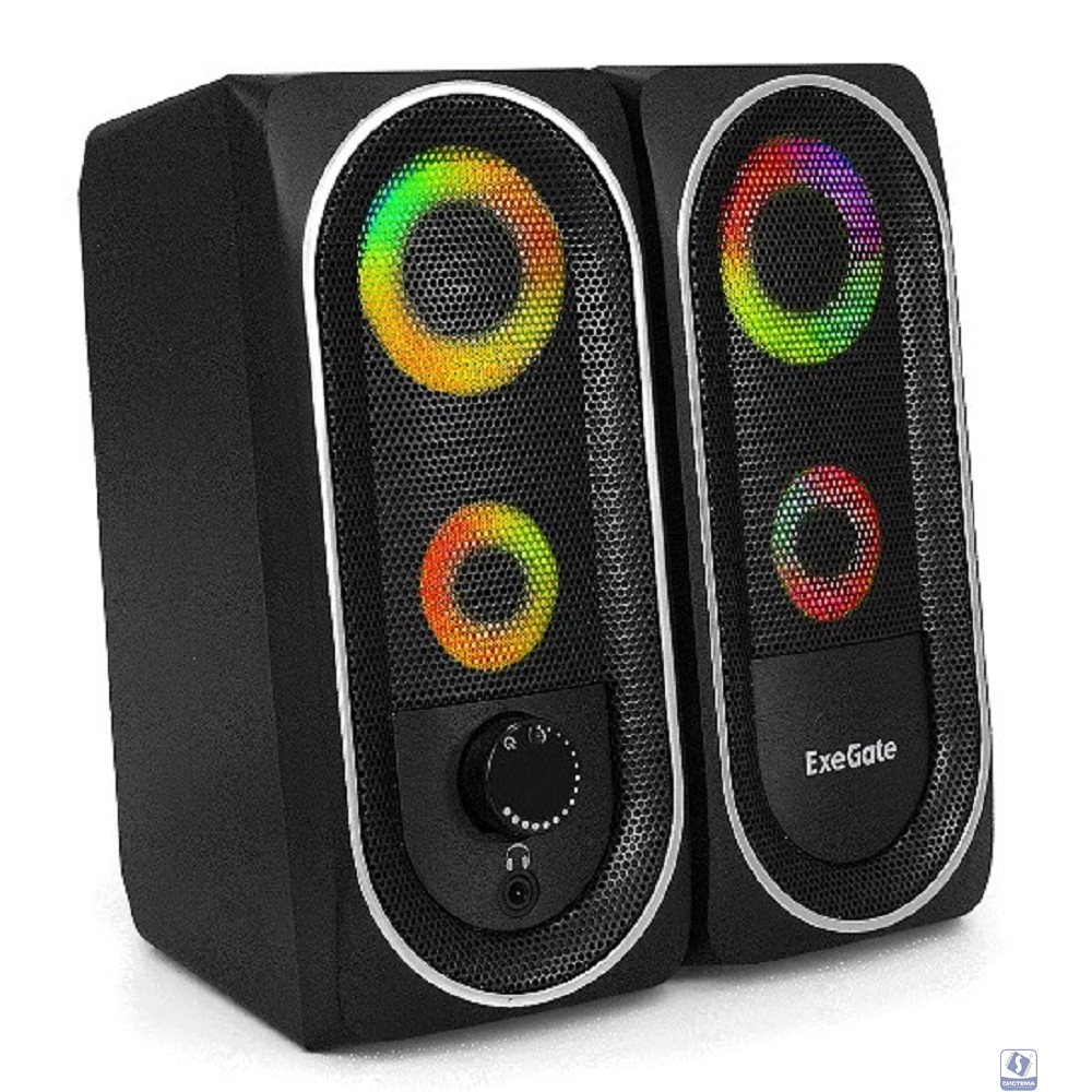 ExeGate Accord 220 EX289686RUS (питание USB, 2х3Вт (6Вт RMS), 60-20000Гц, цвет черный, RGB подсветка, Color Box)