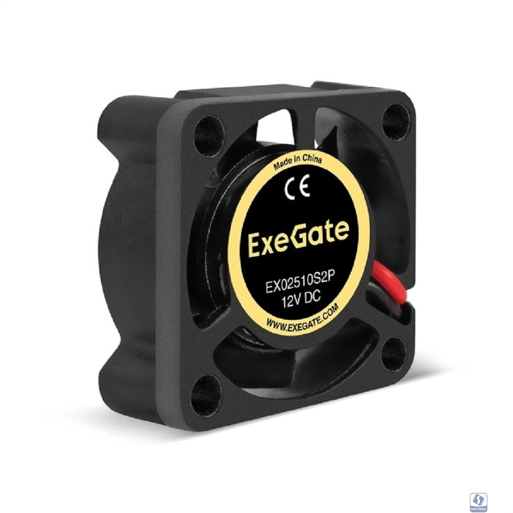 Exegate EX295212RUS Вентилятор 12В DC ExeGate EX02510S2P (25x25x10 мм, Sleeve bearing (подшипник скольжения), 2pin, 10000RPM, 22dBA)