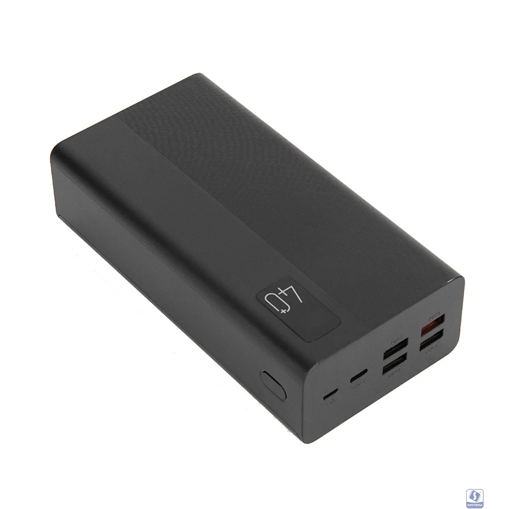 Perfeo Powerbank MOUNTAINS 40000 mAh/LED дисплей/PD + QC 3.0/Type-C/4 USB/Выход: 3A, max 22.5W/Black (PF_D0144)